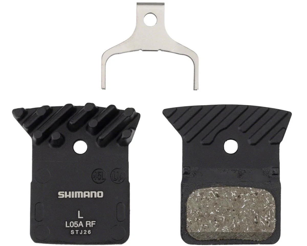 Shimano L05A-RF Disc Brake Pad & Spring Bulk Pack (Resin Compound) (Finned Alloy Back Plate) (Box/25 Pair)